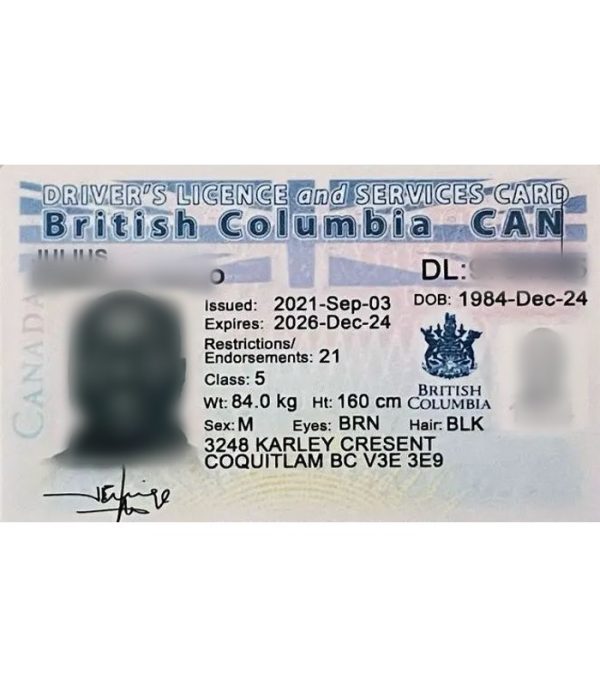 buy british columbia driving license